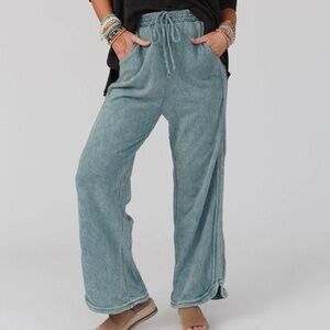 Three Bird Nest So Comfy Wide Leg Full Pant - New Teal